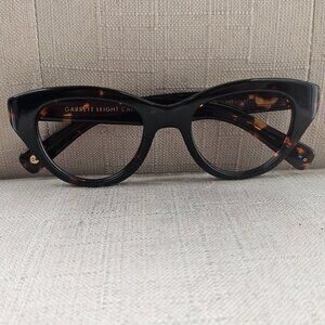 Garrett Leight Women Eyeglasses Dottie Sun Caviar Tortoise Cat Eye Frame 49[]22